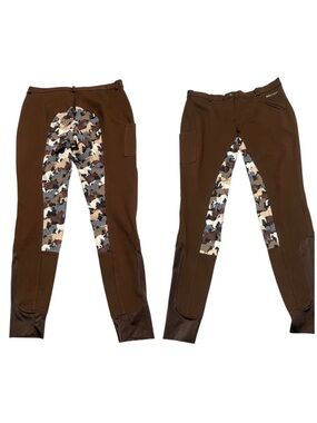 BUCKWILD Breeches High-Waist Equestrian Cotton Brown Horse Riding Pants XL-L